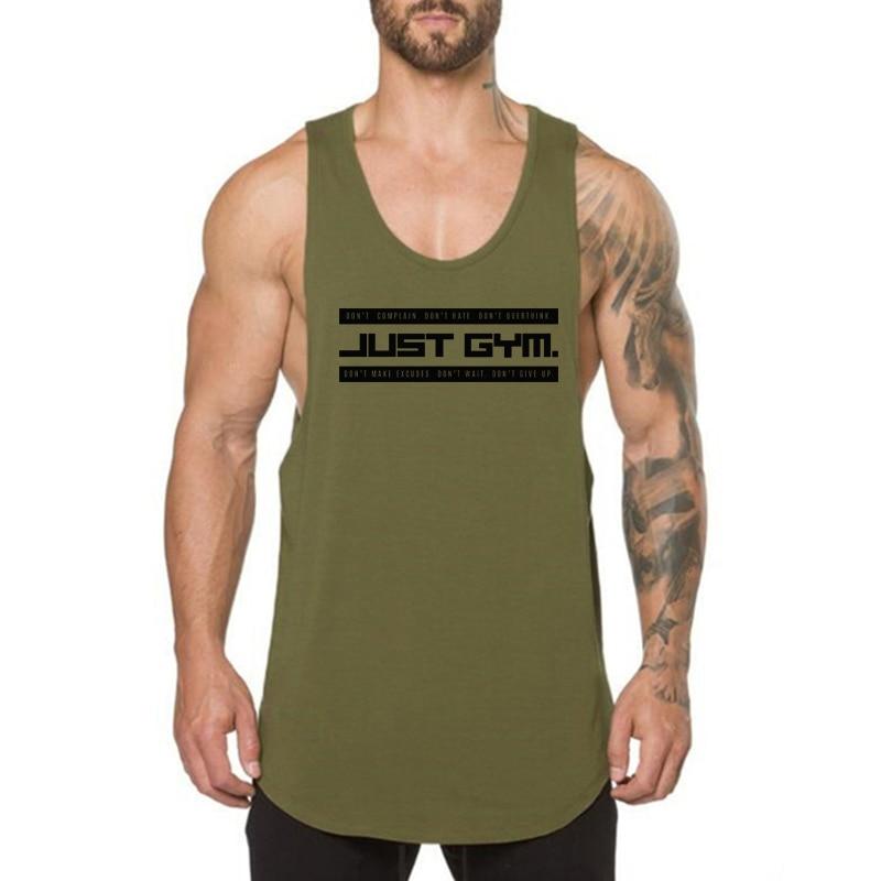 Do The Work  New Arrival Mens Fashion Casual Breathable O-neck Pure Cotton Printed Summer Bodybuilding Fitness Gym Sports Vest