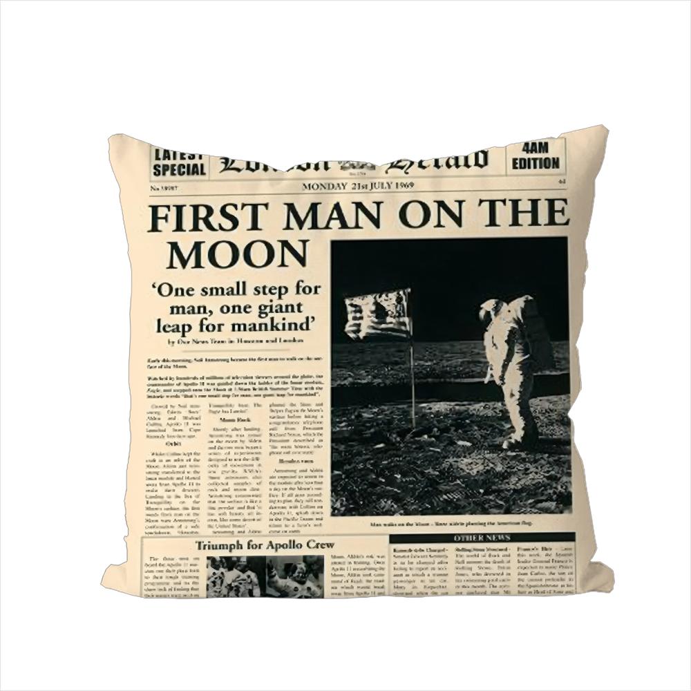 Retro Newspaper Pillow Case For Car Sofa Decorative Home Doublesided Print Plush Square Throw Pillow Cushion Cover