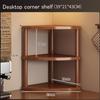 Wooden Storage Shelf for Kitchen Rattan Desktop Organizer Display Rack Spice Rack for Countertop Makeup Organizer