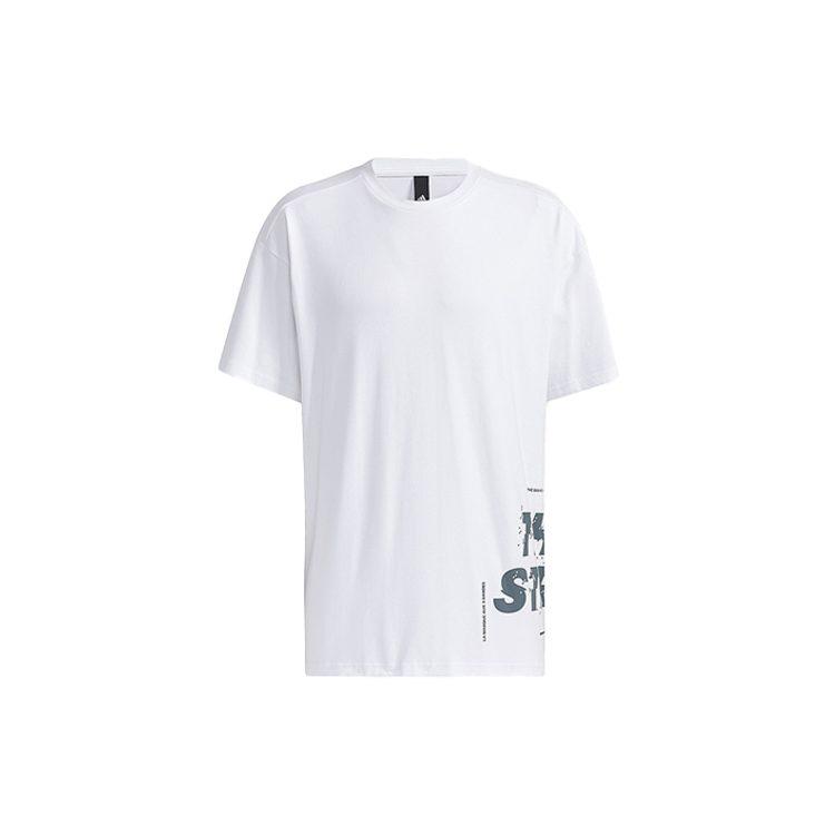 Adidas T Shirts Men's White Crew Neck Moderate Straight Fit GL8710