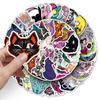 50PCS Halloween Scary Cat Stickers – Cartoon Animals for Journal, Headphone, Desktop, and Refrigerator