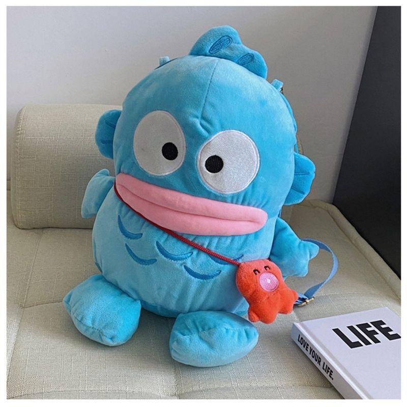 Sweet And Adorable Blue Cartoon Japanese Mermaid Monster Plush Doll Backpack