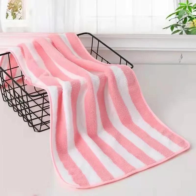 towel Stripes Absorbent Quick Drying Bath Towel Sets Soft Adults Face Hand Towels Bathroom Microfiber Swim Bath Towels