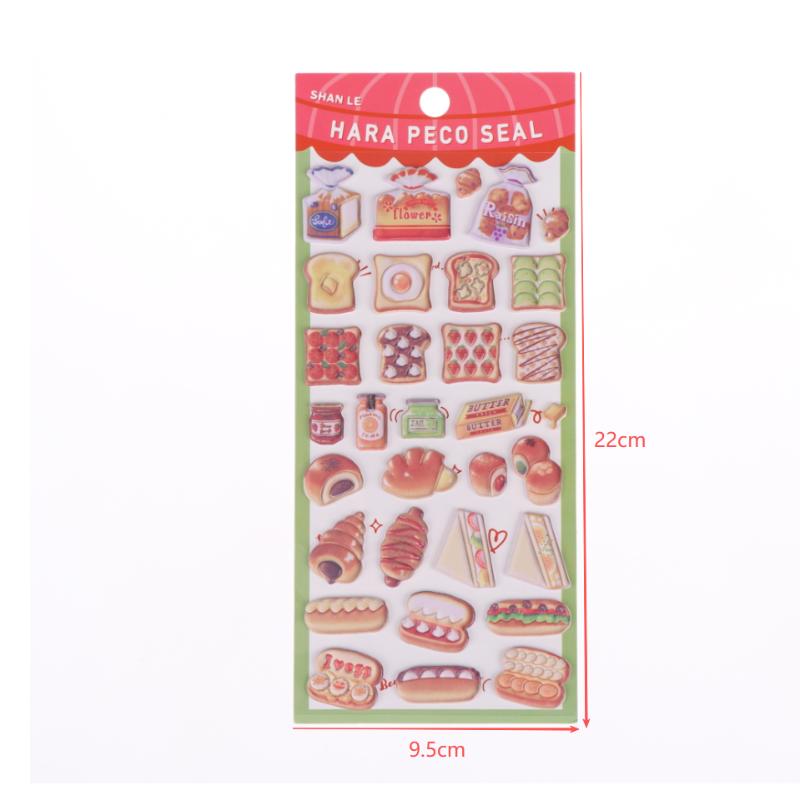 1/3/5Pcs Japanese Sushi Food Cake 3D Puffy Foam Stickers Cute Cartoon Waterproof Decals For Girls Diy Craft Phone Decor Gifts