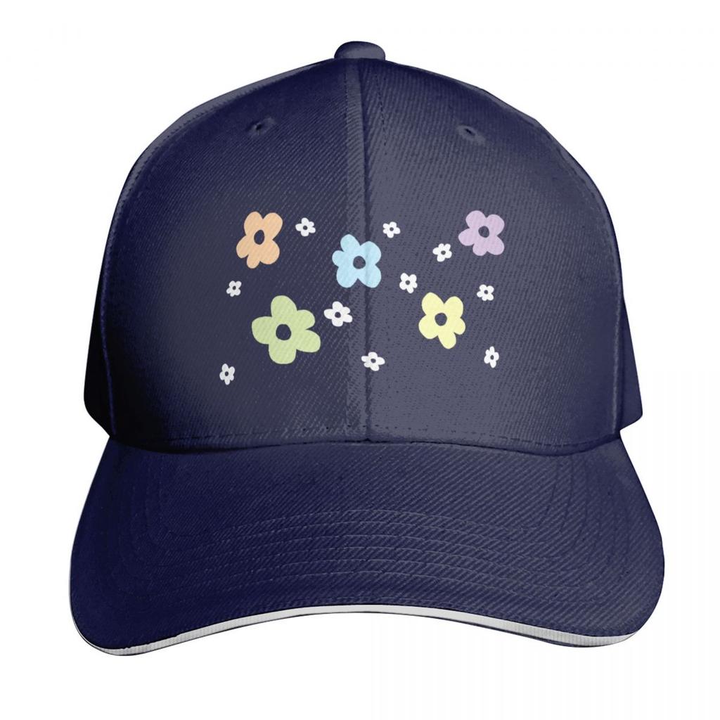 Rainbow Flower Large Baseball Cap Quick Dry Performance Cotton Twill Breathable Contrast Two Tone Brim