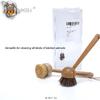 FOLI Bamboo Handle Dish Scrub Brushes - Wooden Cleaning Scrubbers with Stiff Bristles for Washing Kitchen Cast Iron Pan Pot (2PCS with Sisal & Palm