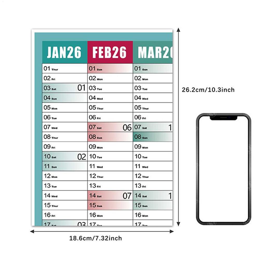2026 Büyük Duvar Takvimi - Ofis, Okul, Sınıf ve Aile İçin Çıkartmalı 12 Aylık Büyük Aylık Planlayıcı Poster