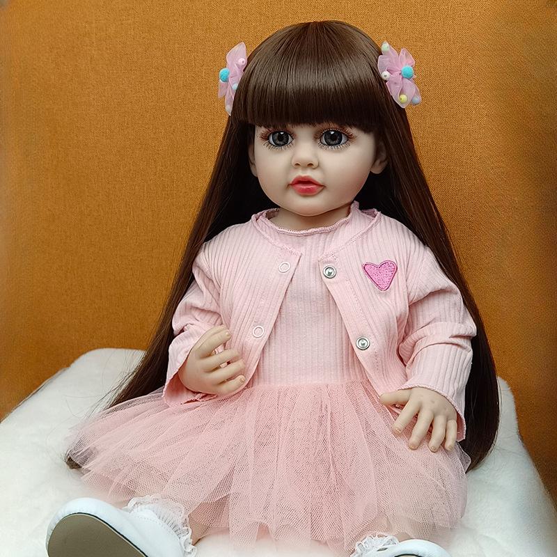 55 CM Tam Vücut Yumuşak Silikon Vinil Yeniden Doğmuş Yürümeye Başlayan Kız Bebek Güzel Betty Kız Prenses Boneca Yeniden Doğmuş Oyuncak Gerçekçi Bebek Bebekler Çocuklar için Noel Hediyeleri