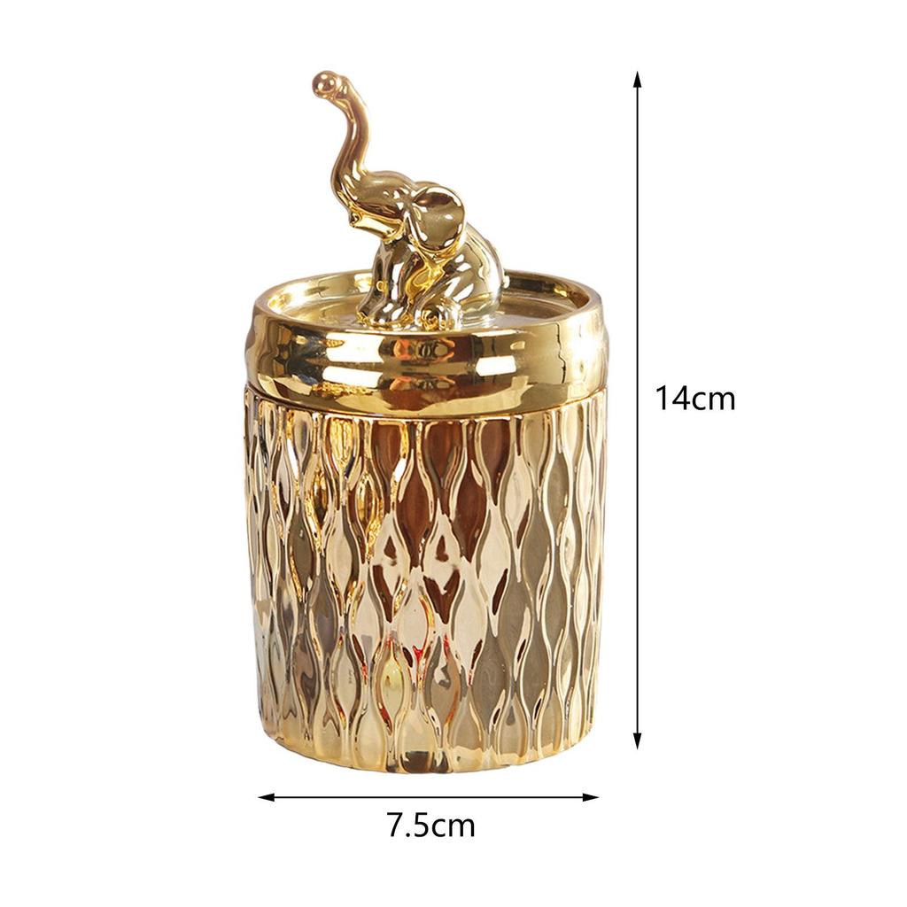 Dekoratives Glasdekor Schmink-Organizer Gold Teedose Badezimmerbehälter Keramik für Arbeitsplatte Kommode Waschtisch Zuhause
