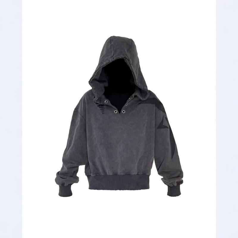 Unisex Punk Streetwear Hooded Sweatshirt With Graphic Print Loose Fit Winter Long Sleeve Pullover Teens Adults