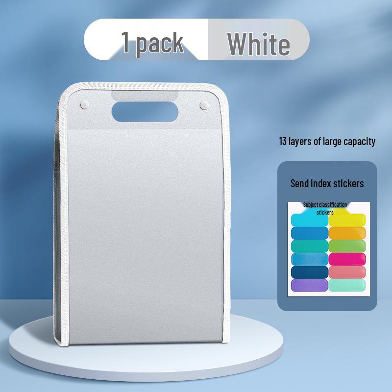 

A4 Vertical Accordion File Folder with 13 Pockets - Large Capacity Student Organizer