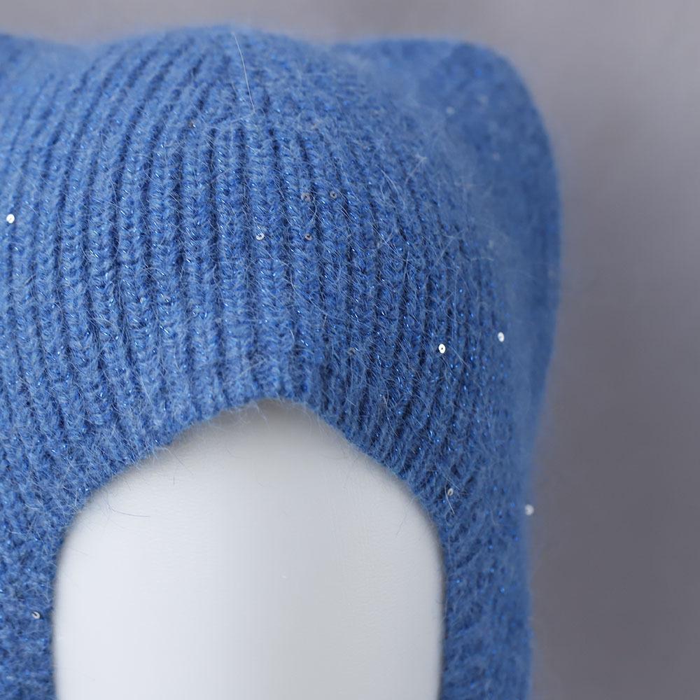 Cute Ear Protection and Warm Cat's ears Rabbit Hair Knitted Hat Fashion Women in Autumn and Winter