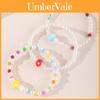 Simple Colorful Mushroom Bracelet Set With Random Imitation Pearls For Women