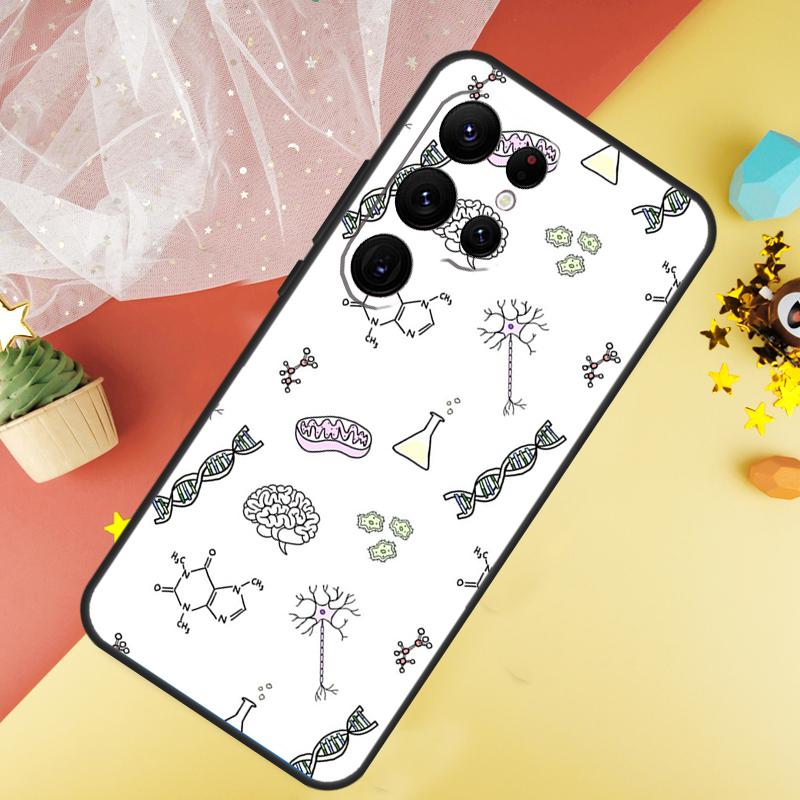 

Retro DNA Science Illustration Funda For Samsung Galaxy S24 Ultra S23 S22 Plus S21 S20 FE S8 S9 S10 Note 10 20 Ultra Case Galaxy S10