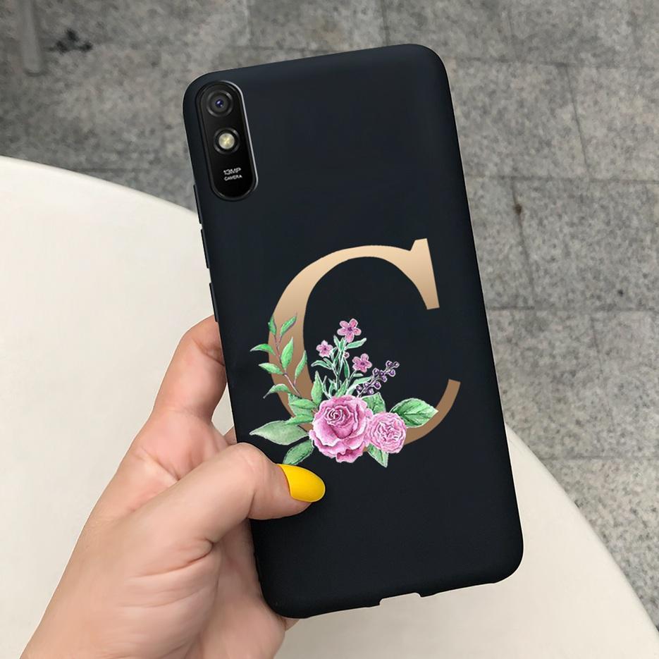 For Xiaomi Redmi 9A Case Silicone Soft TPU Back Phone Protector Shell For Xioami Redmi 9AT 9 A Redmi9A T Cute Letters Cover Bags