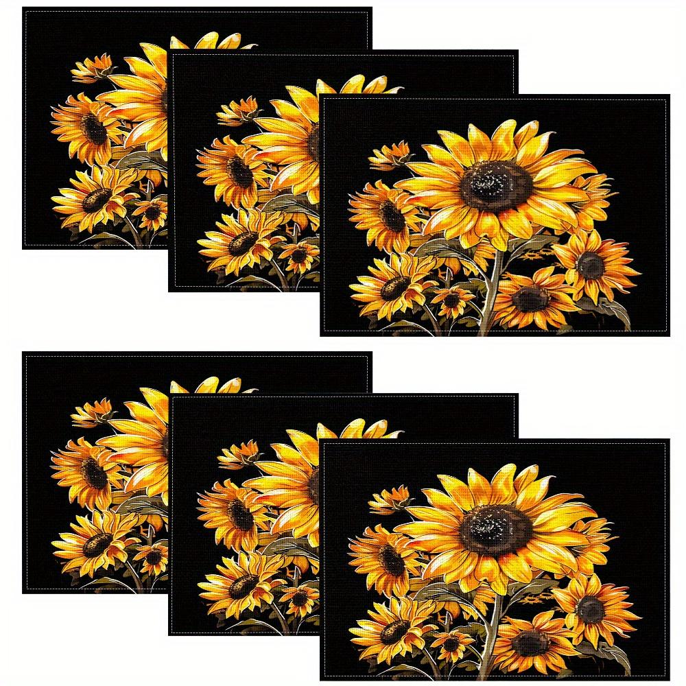 1PC Sunflower Printed Placemats, Perfect for Protecting Your Table, Ideal for Home Kitchen Use And Festive Party Decorations