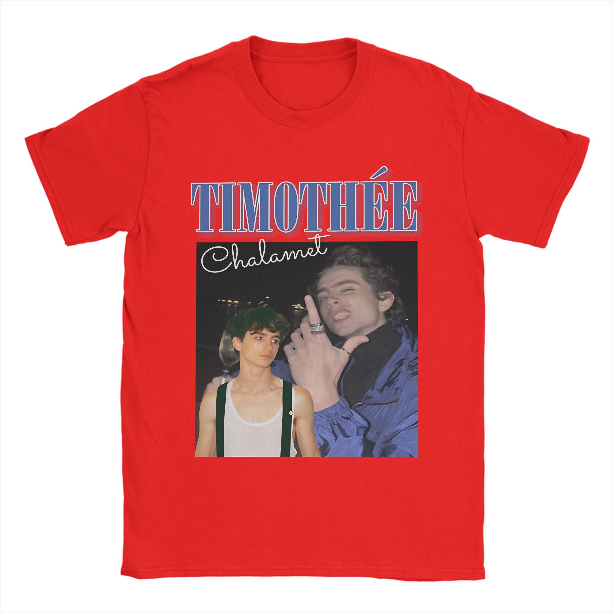 

Timothee Chalamet American Actor Men T Shirt Funny Tee Shirt Short Sleeve O Neck TShirts Pure Cotton Graphic Printed Clothing S