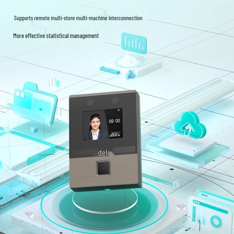 Deli Smart Cloud Face & Fingerprint Time Attendance Machine D3