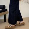 Leather Niche Round Head Cross Elastic Band Flat Ballet Shoes Mary Jane Shoes Women's Summer and Autumn 2025 Single Shoes