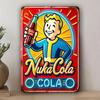 WastelandNostalgiaCo Nuka Cola Aluminum Sign | Vintage Sci-Fi Wall Art | Pre-Drilled for Game Rooms & Man Caves