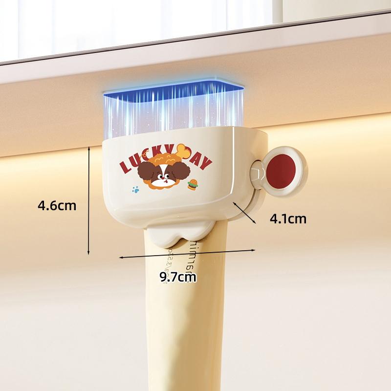 Cartoon Magnetic Toothpaste Dispenser - Wall-Mounted Manual Squeezer for Bathroom Organization