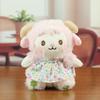 Soft Plush Toy Stuffed Animal Cartoon Sheep Doll with Floral Dress and Embroidered Details for Kids and Collectors