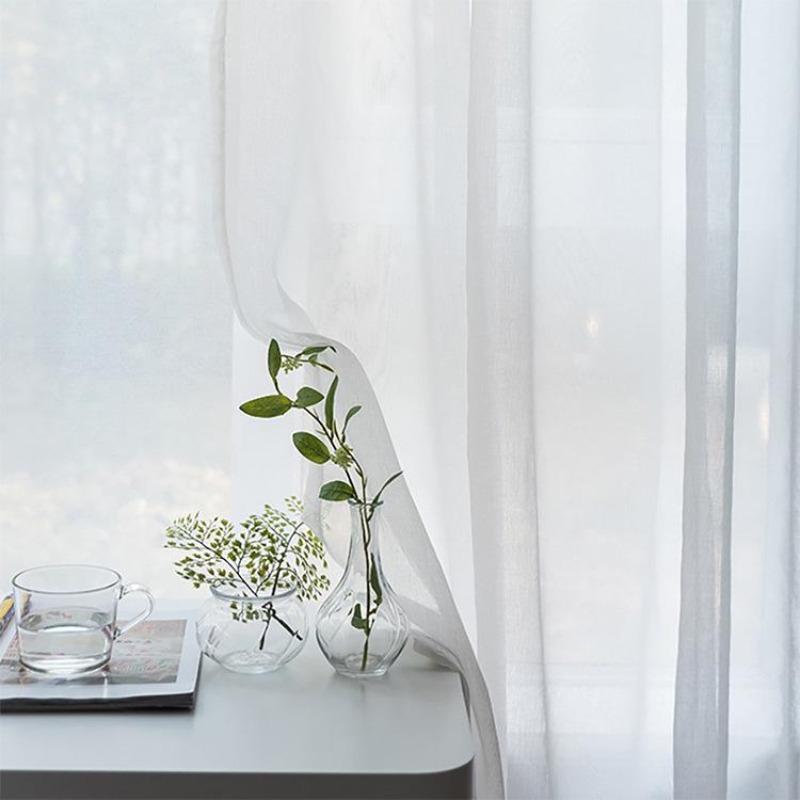 Modern Minimalist Terelyne Double Strand Sheer Curtain for Living Room, Bedroom, and Study