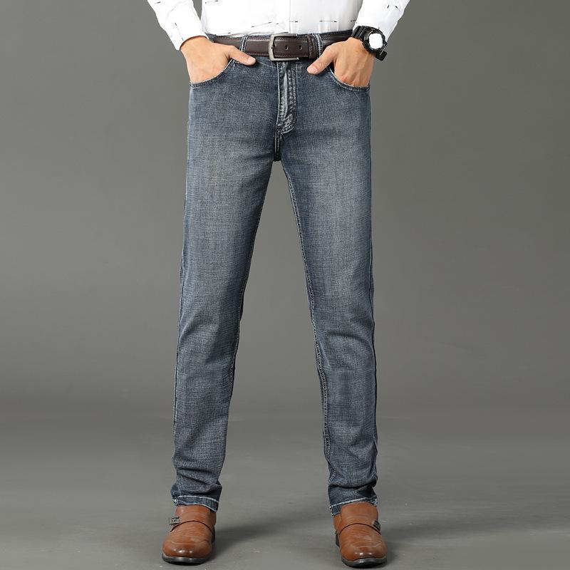 Smoky Grey Straight-Leg Loose-Fit Men's Casual Trousers New Style Men's Fashionable Denim Trousers