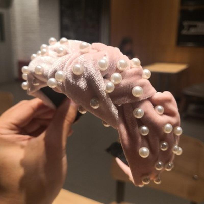 Parel Hoofdband voor Vrouwen Eenvoudige Geknoopte Haarband Mode Hoofddeksel Meisjes Haaraccessoires