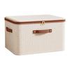 Large Capacity Cotton & Linen Storage Box with Zipper - Moisture-Proof Quilt and Clothes Organizer
