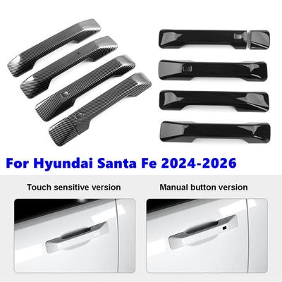 5Pcs/Set For Hyundai Santa Fe 2024+ ABS Plastic Door Handle Cover Moulding Decoration Trim Car Scratch Resistant Accessories