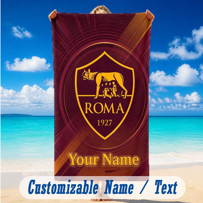 Beach Towel Custom Name Text, Quick Dry Large Towel For Beach HomeAS Roma