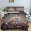 Animal Fox Bedding Set King Queen Size 3D Lovely Orange Fennec Fox Duvet Cover For Kids Teens Adults Bedroom Decor Quilt Cover