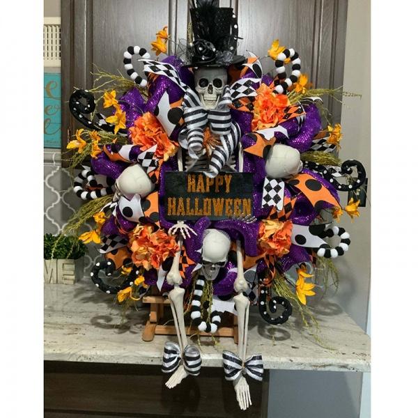 

1 шт. Хэллоуин Декор Страшный Дом Череп в Шляпе Ноги Гирлянда Венок на Входную Дверь