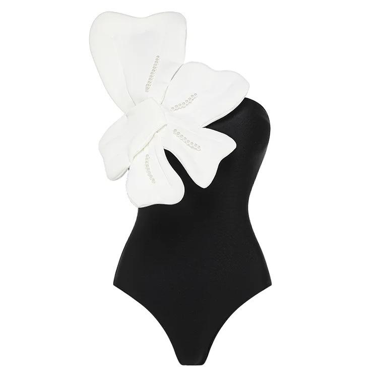 1011 European and American new 1D butterfly decorative one-piece swimsuit women's suit burst