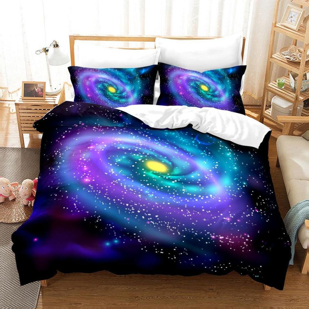 3D Cosmic Starry Sky Theme Printing Home Bedding Set Quilt Cover Pillowcase Bed Sheet/double Bed Full Size Bedding Home Decoration