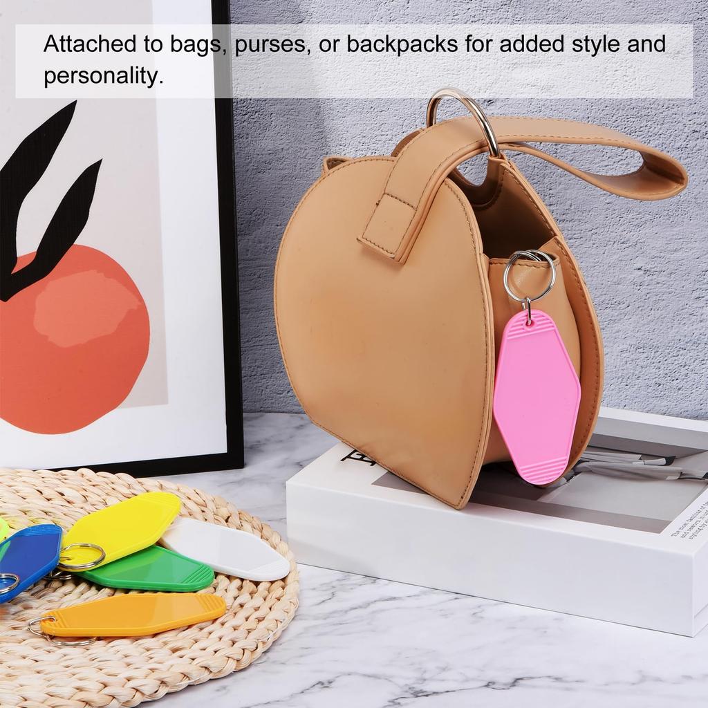 [PATIKIL] 16-Piece Vintage Motel Keychains, Blank Hotel Keychains, Diamond Shape Retro Key Tags for DIY Crafts, Ornaments, Backpacks, Luggage Labels,