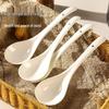 Japanese Ceramic Long-Handle Soup Spoon