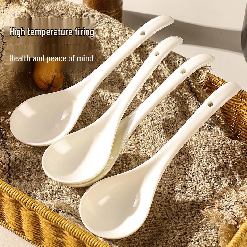 Japanese Ceramic Long-Handle Soup Spoon