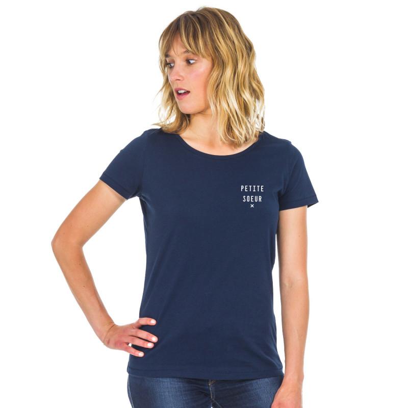 T-shirt Femme - PETITE SŒUR X CŒUR WAF S azul marinho