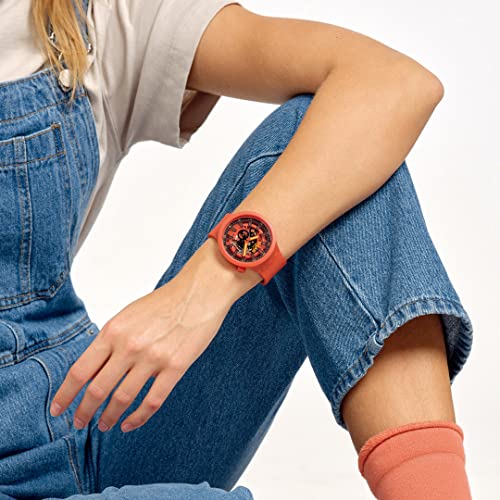 Swatch Open Hearts Big Bold Watch, SB01R100, Red