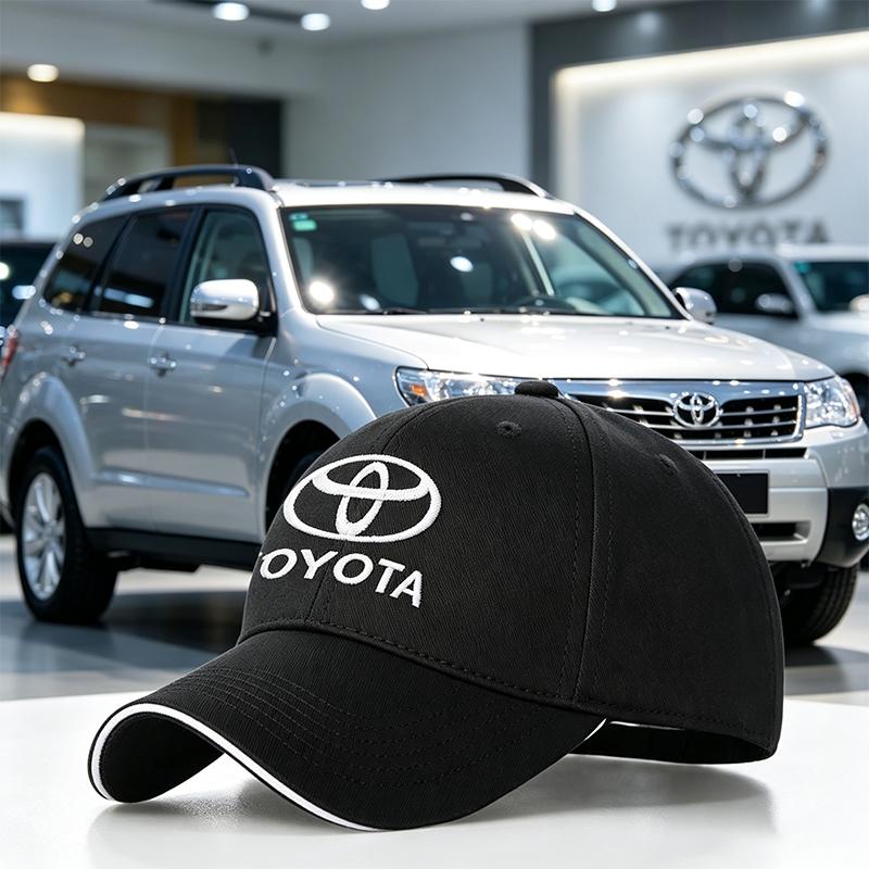 Car Logo Emblems Baseball Cap Outdoor Sports Sun Hat For Toyota Hilux Aygo Yaris Ractis Corolla Camry CHR Auris Tacoma Keychain