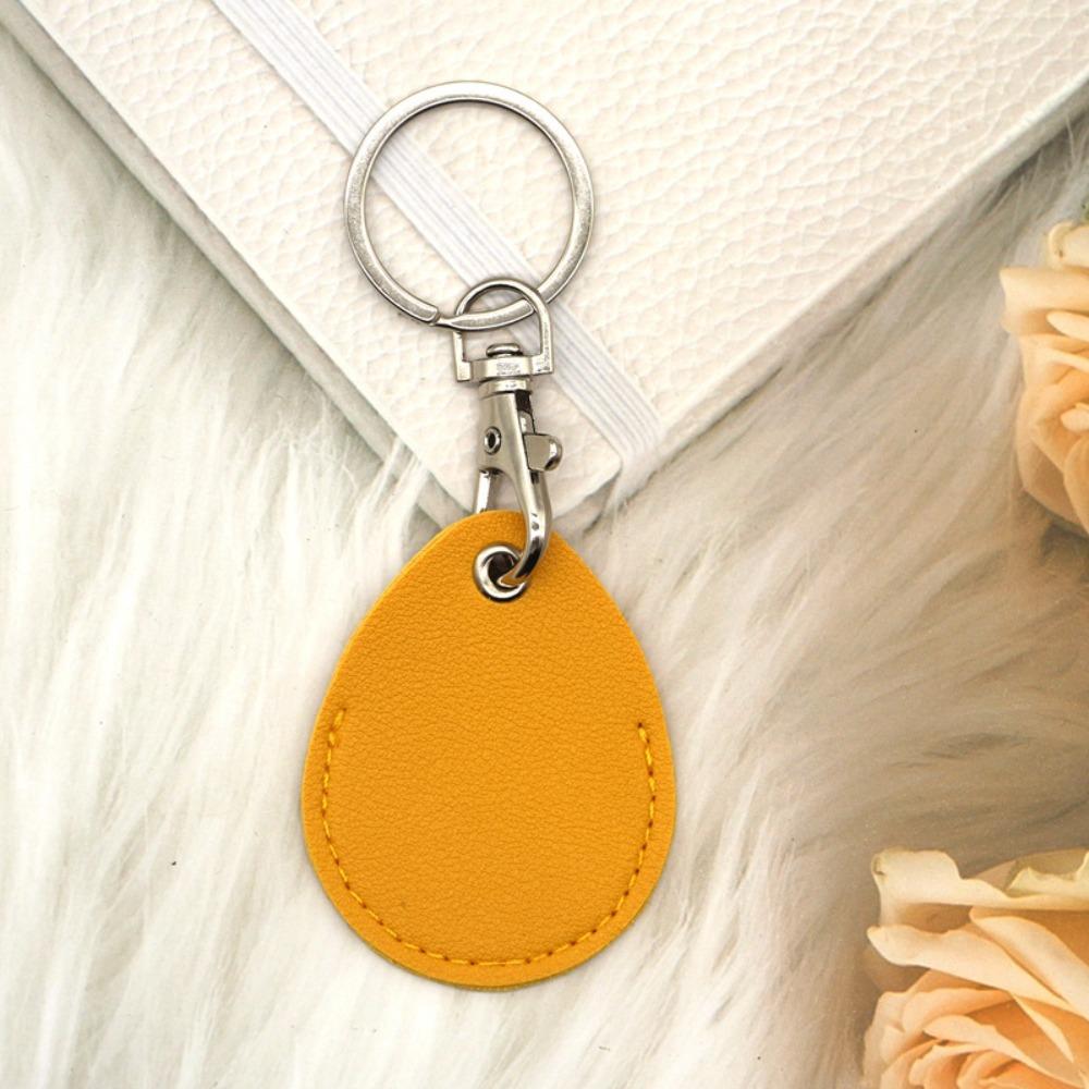 Rostfreier Leder-Schlüsselanhänger Einfarbig Ausweishalter Universeller Schlüsselanhänger Hängezubehör