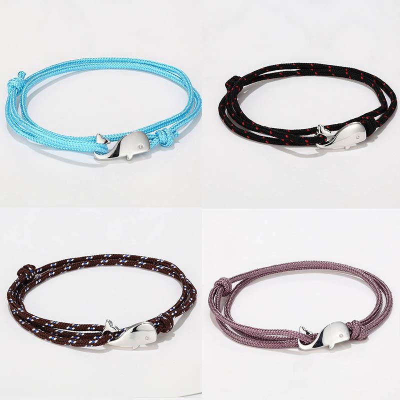 

1PC Adjustable Whale Metal Hooks Men Women Jewelry Hot Sale Parachute Cord Unisex Bracelet Paracord Handmade