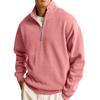 Men's Casual Half Zip Stand Collar Sweatshirt Solid Color Pullover For Daily Wear