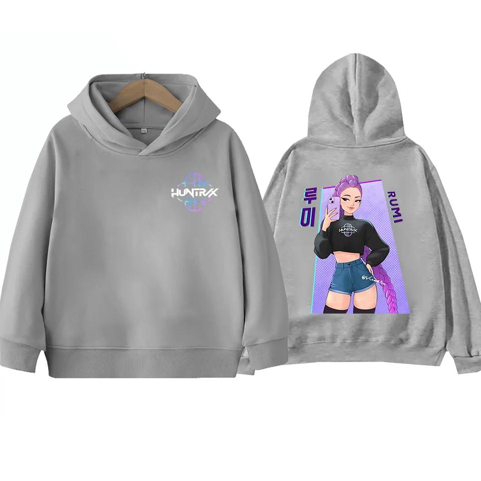 Children's Hoodie KPop Devil Hunter Rumi Derpy Cartoon Print Girls and Boys Hooded Sports Warm and Comfortable Sweatshirt