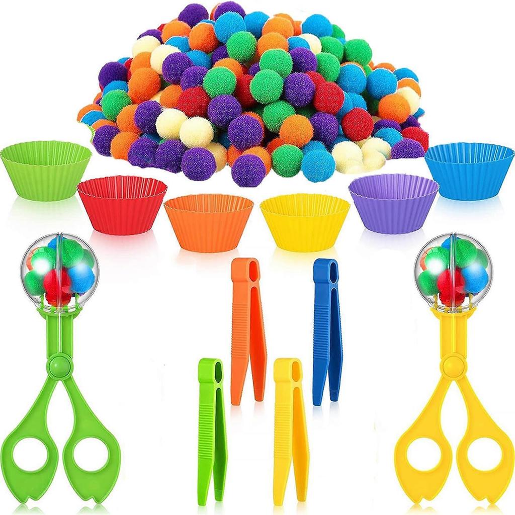 Pom-Pom Color Sorting Activity Set Interesting Kids Early Educational Toys for After-school Program
