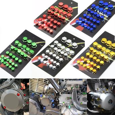30 stk Motorsykkel Skrue Mutter Bolthettedeksler Dekorative Plastskruer Motorsykkeltilbehør for Yamaha Kawasaki Honda Suzuki