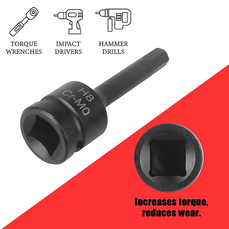 8/10 Sätze Sechskanthülsen in der Sechskanthülse für 1/2 Windgewehre/stachelige Wunden/gebogene Scharniere, manueller Schraubenschlüssel/elektrischer Schraubenschlüssel