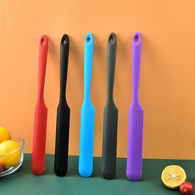 Schlanker Spatel, antihaftbeschichtet, langer Griff, hitzebeständiger Silikon-Glas-Smoothies-Backspatel zum Rühren